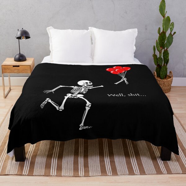 Item preview, Skeleton Lost Balloon Well Shit Funny Meme designed and sold by nosu-art-pod.