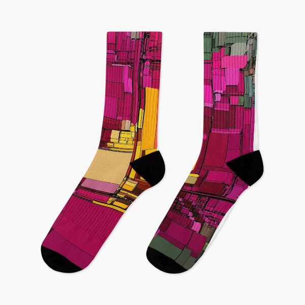 Item preview, Geometric Composition in Magenta and Gold designed and sold by SilentBloomLab.