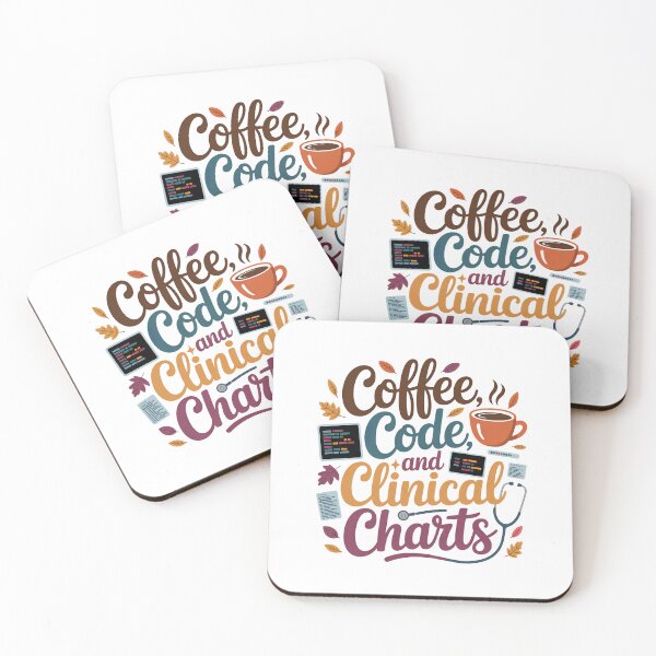 Item preview, Coffee, Code And Clinical Charts – Funny Nursing Informatics Healthcare IT Design designed and sold by CuteDesignables.