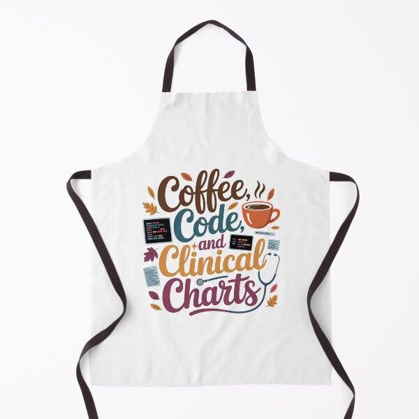 Item preview, Coffee, Code And Clinical Charts – Funny Nursing Informatics Healthcare IT Design designed and sold by CuteDesignables.