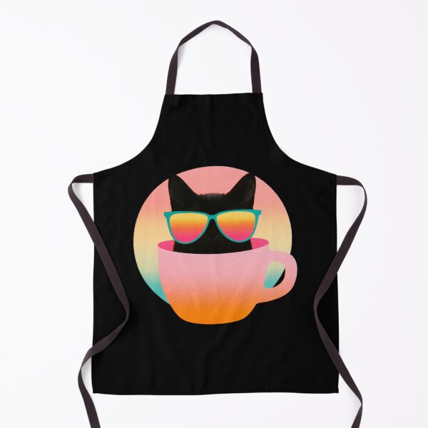 Item preview, Retro Colorful Cat Wearing Sunglasses in a Pink Cup Pop Art Illustration With Gradient Background designed and sold by KanDa-Shop.