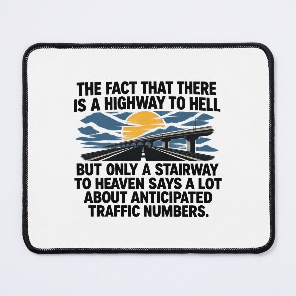 Item preview, Highway to Hell and Stairway to Heaven Black Graphic Design designed and sold by X7Shop.