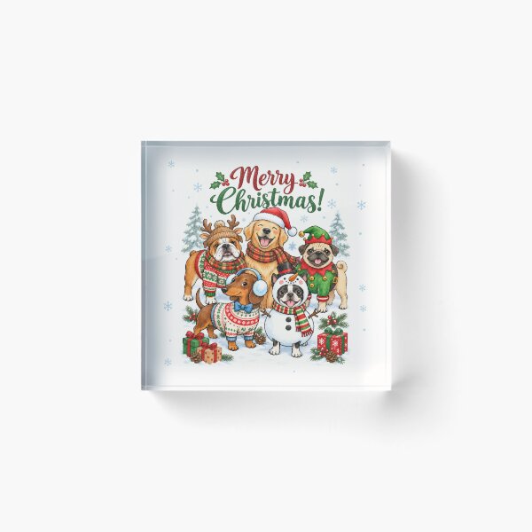 Item preview, Merry Christmas Dogs Winter Pattern Illustration designed and sold by SayMaria.