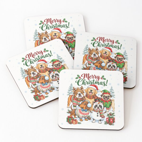 Item preview, Merry Christmas Dogs Winter Pattern Illustration designed and sold by SayMaria.