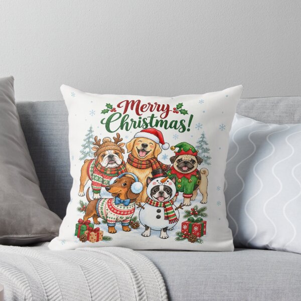Item preview, Merry Christmas Dogs Winter Pattern Illustration designed and sold by SayMaria.