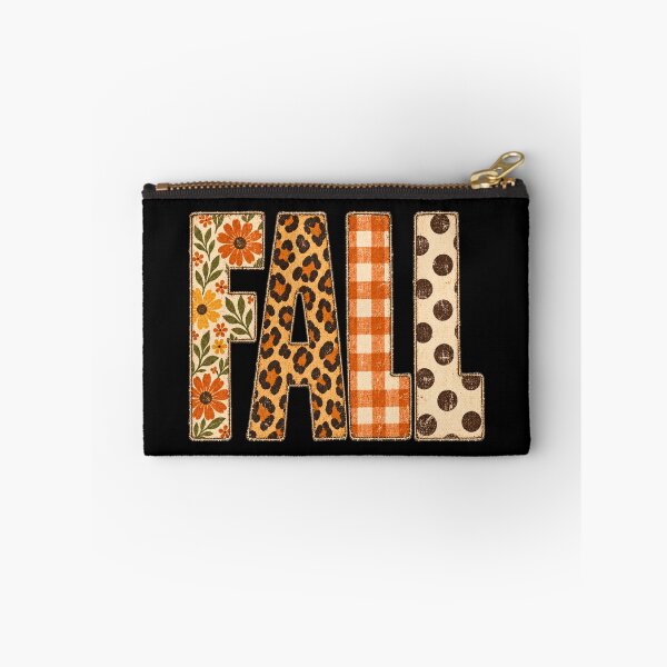 Item preview, Distressed Mixed Pattern FALL Lettering | Retro Floral, Leopard & Gingham Autumn Varsity Chic designed and sold by BumbleBloom7.