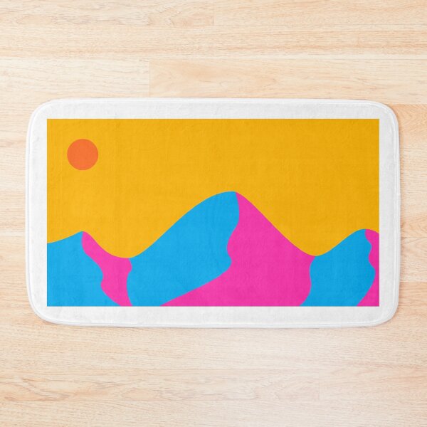 Item preview, Neon Pink and Blue Minimalist Mountain Landscape designed and sold by darkskinbender.