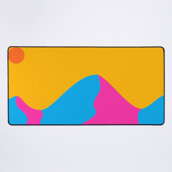 Item preview, Neon Pink and Blue Minimalist Mountain Landscape designed and sold by darkskinbender.