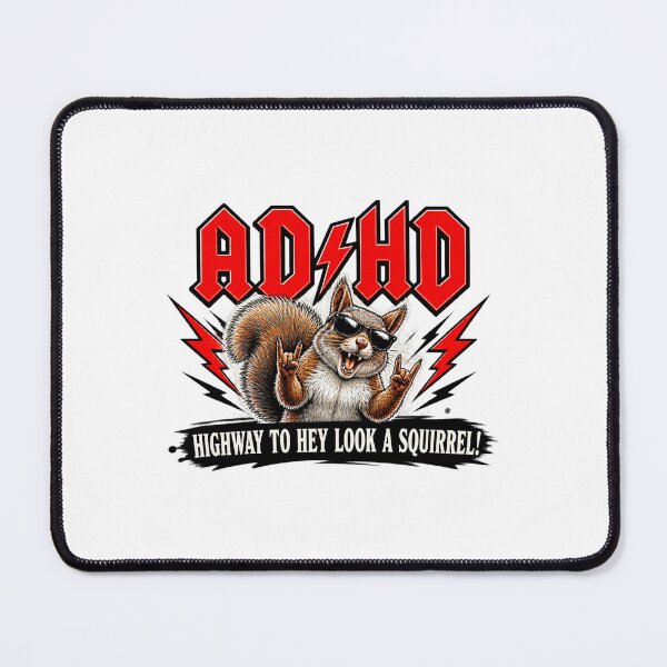 Item preview, ADHD Humor Design Featuring Highway and Squirrel Illustration designed and sold by Milk McLactose.
