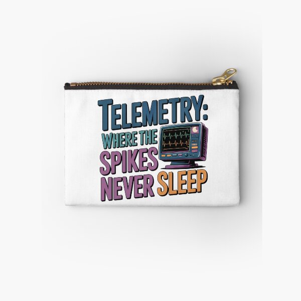 Item preview, Telemetry: Where the Spikes Never Sleep – Funny Telemetry Nurse Cardiac Monitoring Design designed and sold by CuteDesignables.