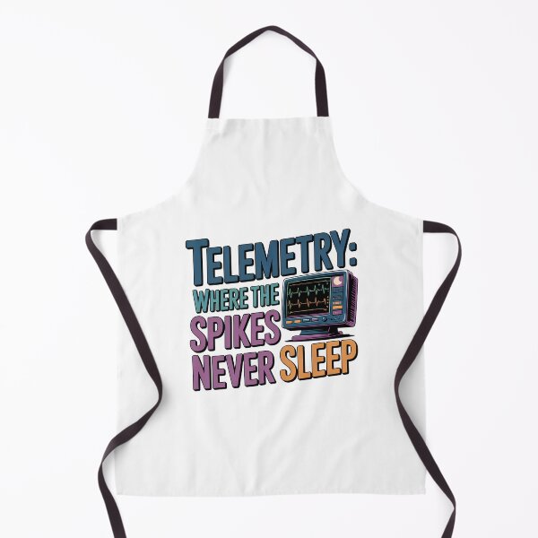 Item preview, Telemetry: Where the Spikes Never Sleep – Funny Telemetry Nurse Cardiac Monitoring Design designed and sold by CuteDesignables.