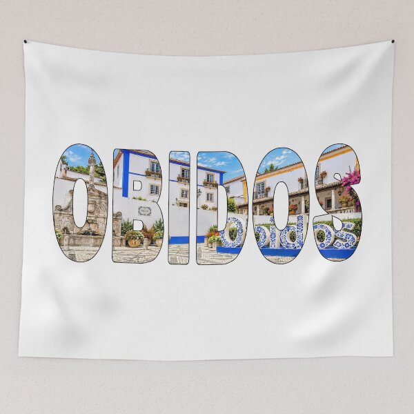 Item preview, OBIDOS - Portugal Oeste Region Beautiful Walled Medieval Town Sign designed and sold by Adam Gormley.