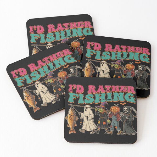 Item preview, I'd Rather Be Fishing Groovy Retro Vintage Spooky Halloween designed and sold by CF_VintageDesign.