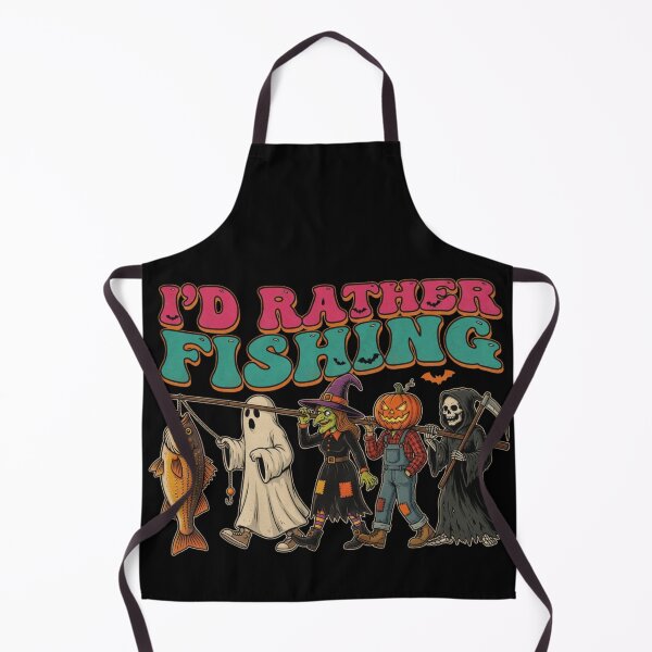Item preview, I'd Rather Be Fishing Groovy Retro Vintage Spooky Halloween designed and sold by CF_VintageDesign.