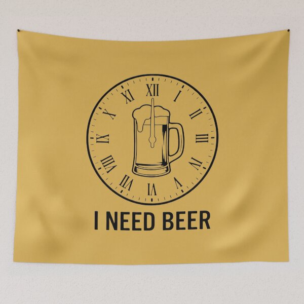 Item preview, I Need Beer Vintage Clock Funny Drinking Humor designed and sold by ANJ Creative Designs.