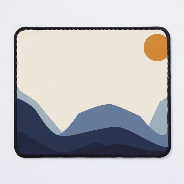 Item preview, Blue Mountains and Orange Sun Minimalist Landscape designed and sold by darkskinbender.