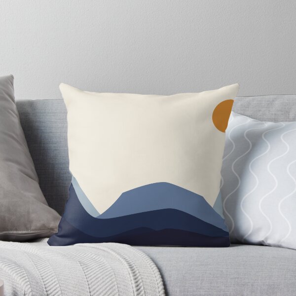 Item preview, Blue Mountains and Orange Sun Minimalist Landscape designed and sold by darkskinbender.