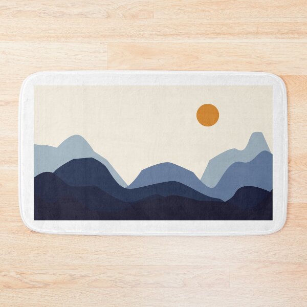 Item preview, Blue Mountains and Orange Sun Minimalist Landscape designed and sold by darkskinbender.
