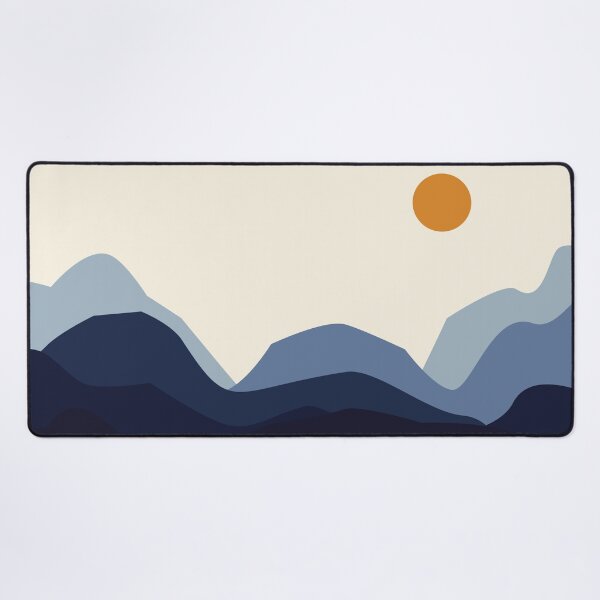 Item preview, Blue Mountains and Orange Sun Minimalist Landscape designed and sold by darkskinbender.