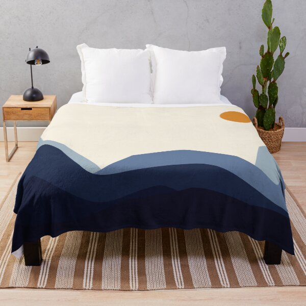Item preview, Blue Mountains and Orange Sun Minimalist Landscape designed and sold by darkskinbender.