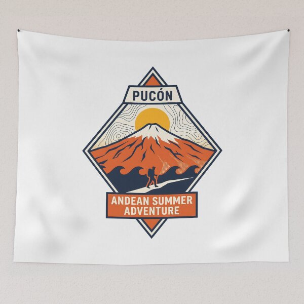 Item preview, Pucon Andean Summer Adventure Volcano Hiking Graphic designed and sold by SplashTastic.