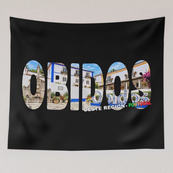 Item preview, OBIDOS Oeste Region Portugal - Beautiful Walled Medieval Town Sign designed and sold by Adam Gormley.