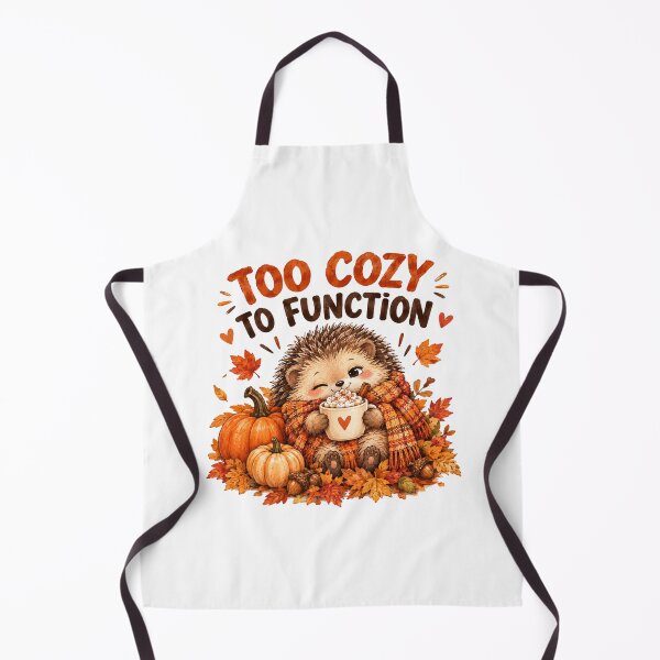 Item preview, Too Cozy to Function – Cute Autumn Hedgehog with Hot Cocoa designed and sold by DreamyBrushArt.