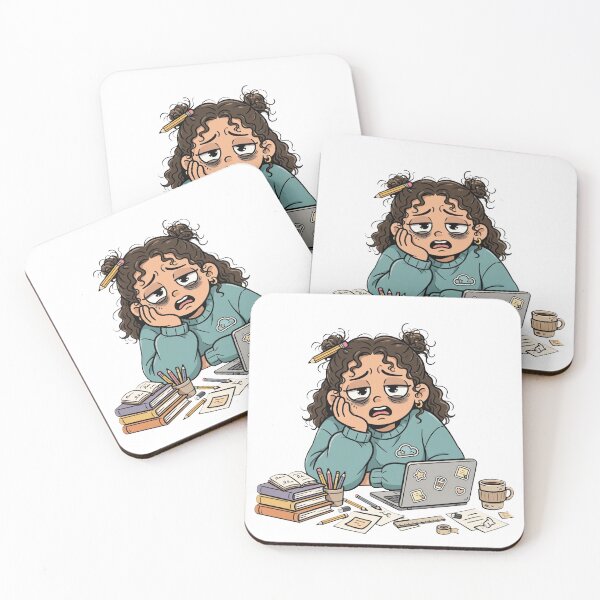 Item preview, College Survival Mode Funny Tired Student Girl Sticker designed and sold by     Fatma Creates.