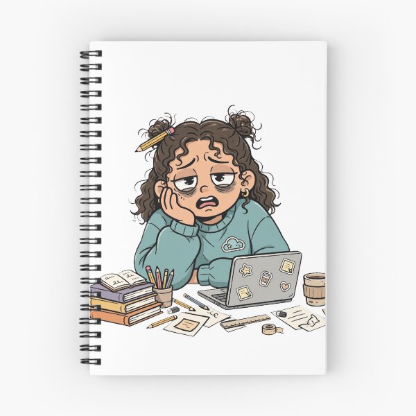Item preview, College Survival Mode Funny Tired Student Girl Sticker designed and sold by     Fatma Creates.