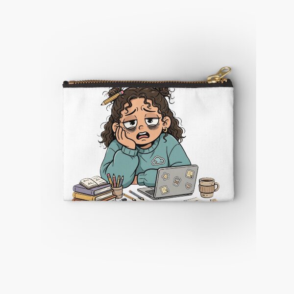 Item preview, College Survival Mode Funny Tired Student Girl Sticker designed and sold by     Fatma Creates.
