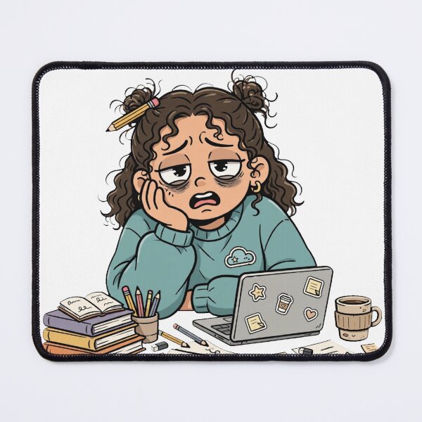Item preview, College Survival Mode Funny Tired Student Girl Sticker designed and sold by Fatma Creates.