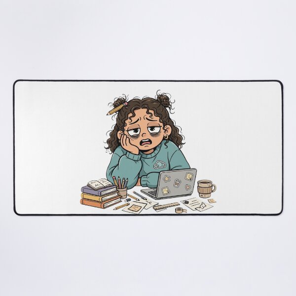 Item preview, College Survival Mode Funny Tired Student Girl Sticker designed and sold by Fatma Creates.