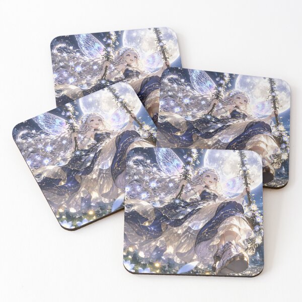 Item preview, Moonflower Fairy Swinging in Midnight Garden designed and sold by sigmaartstudio.