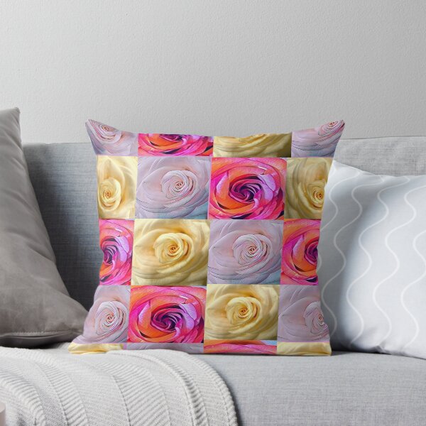 Item preview, Pastel Rose Grid Collage – Vibrant Pink, Cream & Magenta Rose Pattern designed and sold by BalkanBloomArt.