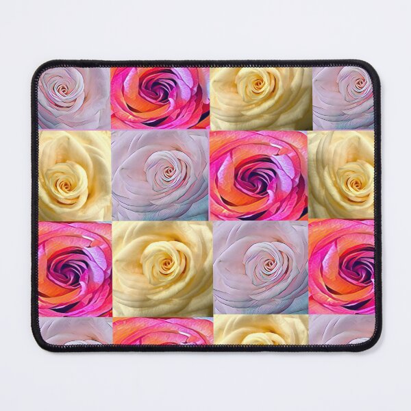 Item preview, Pastel Rose Grid Collage – Vibrant Pink, Cream & Magenta Rose Pattern designed and sold by BalkanBloomArt.