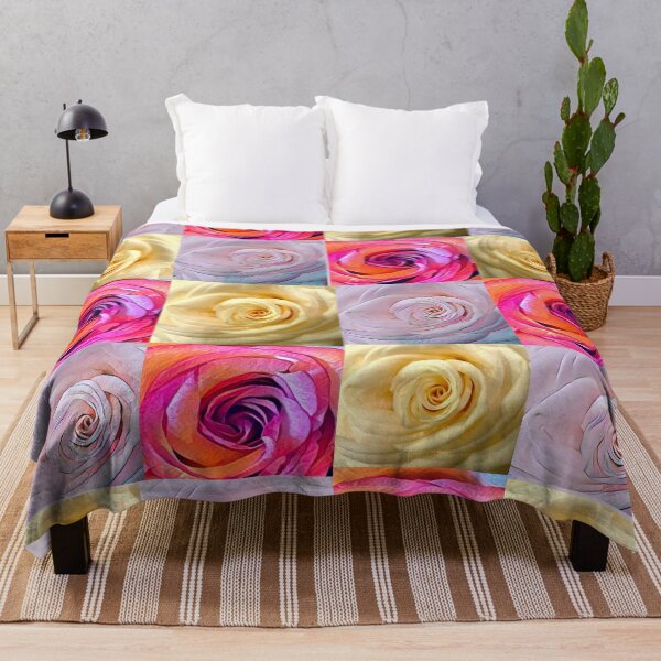 Item preview, Pastel Rose Grid Collage – Vibrant Pink, Cream & Magenta Rose Pattern designed and sold by BalkanBloomArt.