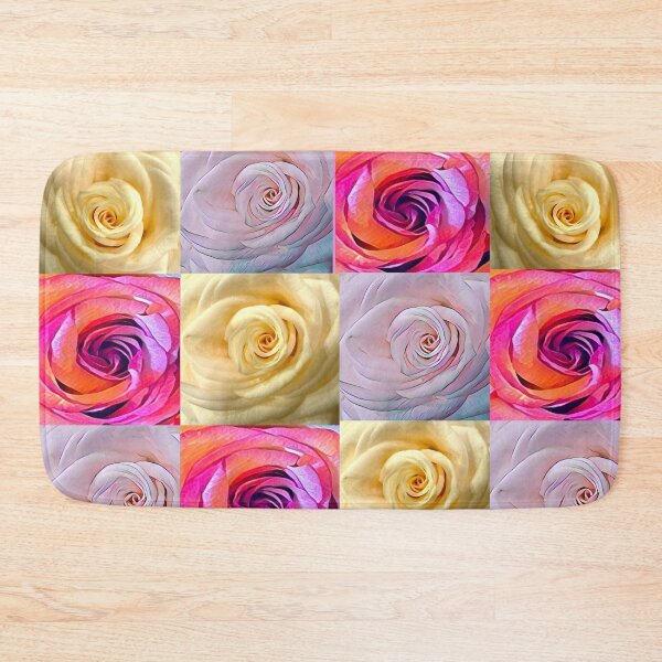Item preview, Pastel Rose Grid Collage – Vibrant Pink, Cream & Magenta Rose Pattern designed and sold by BalkanBloomArt.