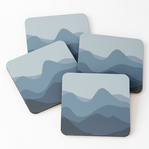 Item preview, Blue Mountain Waves Minimalist Abstract Landscape designed and sold by darkskinbender.