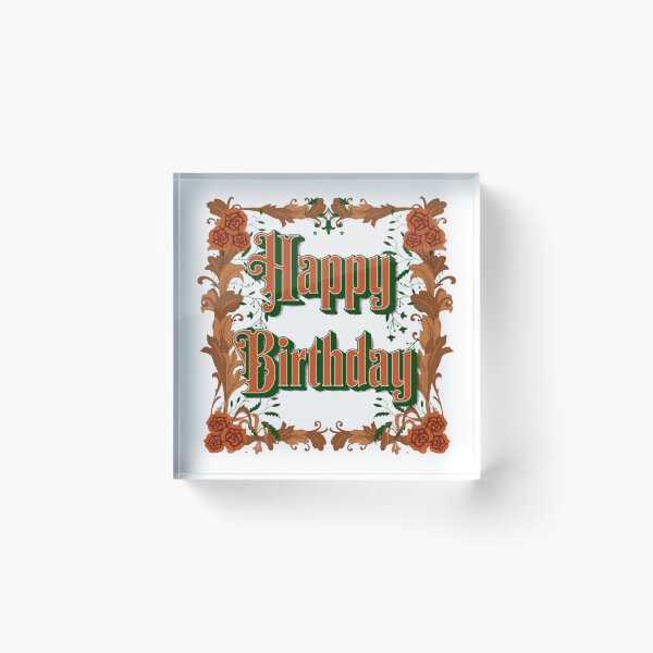 Item preview, Vintage Floral Happy Birthday Greeting Victorian Art designed and sold by 2025TeeOdyssey.