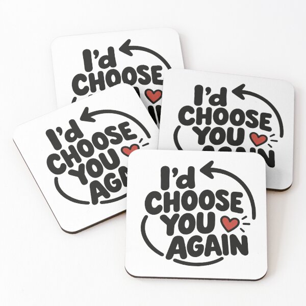 Item preview, I’d Choose You Again – Romantic Love Quote Minimalist Heart Design designed and sold by Lovestickerco.