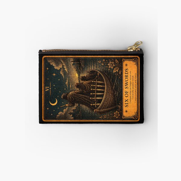 Item preview, Six of Swords Tarot Card - Transition & New Beginnings Art designed and sold by ArcanaAbsolute.