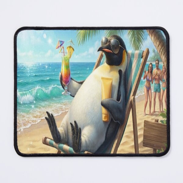 Item preview, Funny Cool Penguin Relaxing Beach Vacation Sunglasses Cocktail Art designed and sold by AfresStudio.