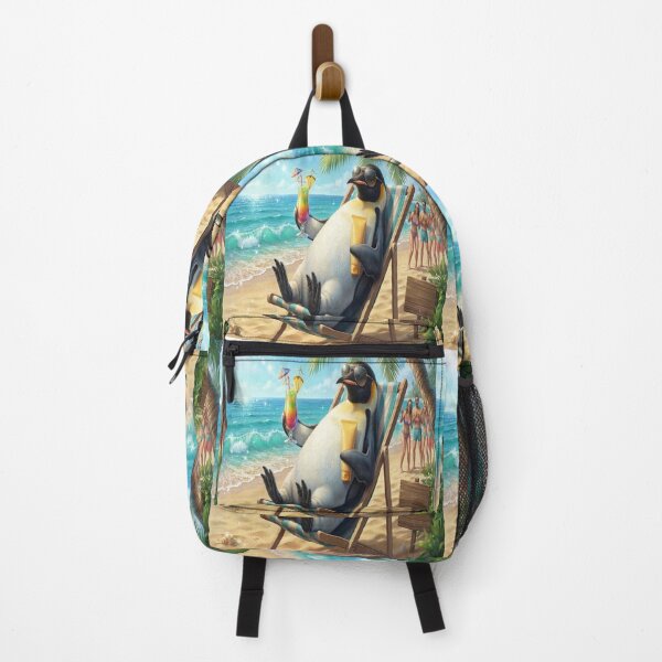 Item preview, Funny Cool Penguin Relaxing Beach Vacation Sunglasses Cocktail Art designed and sold by AfresStudio.