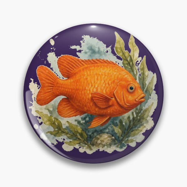 Item preview, Vibrant Garibaldi Fish Watercolor Art for Ocean Explorers designed and sold by Thegoldenline.