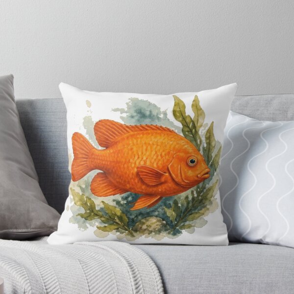 Item preview, Vibrant Garibaldi Fish Watercolor Art for Ocean Explorers designed and sold by Thegoldenline.