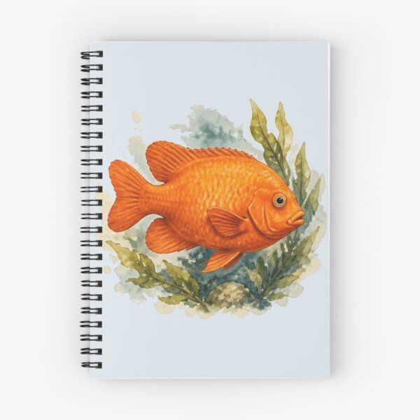 Item preview, Vibrant Garibaldi Fish Watercolor Art for Ocean Explorers designed and sold by Thegoldenline.