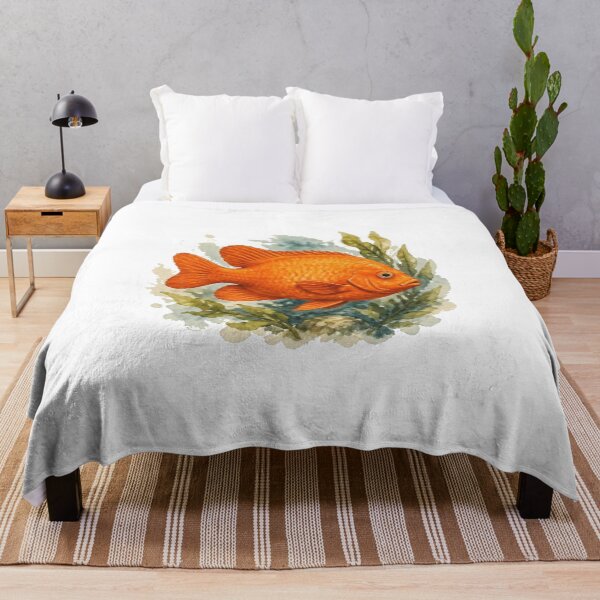 Item preview, Vibrant Garibaldi Fish Watercolor Art for Ocean Explorers designed and sold by Thegoldenline.