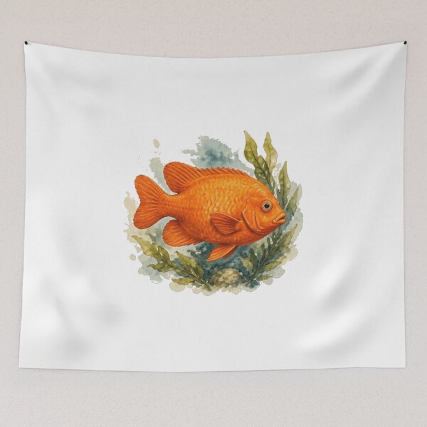 Item preview, Vibrant Garibaldi Fish Watercolor Art for Ocean Explorers designed and sold by Thegoldenline.