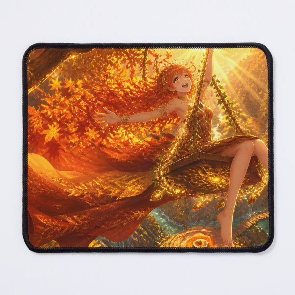 Item preview, Autumn Forest Mage Swinging Through Golden Light designed and sold by sigmaartstudio.