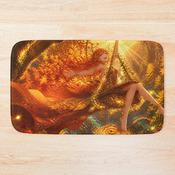 Item preview, Autumn Forest Mage Swinging Through Golden Light designed and sold by sigmaartstudio.